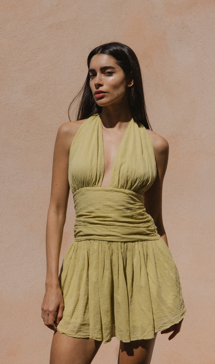 Acropolis Mini Dress in Green