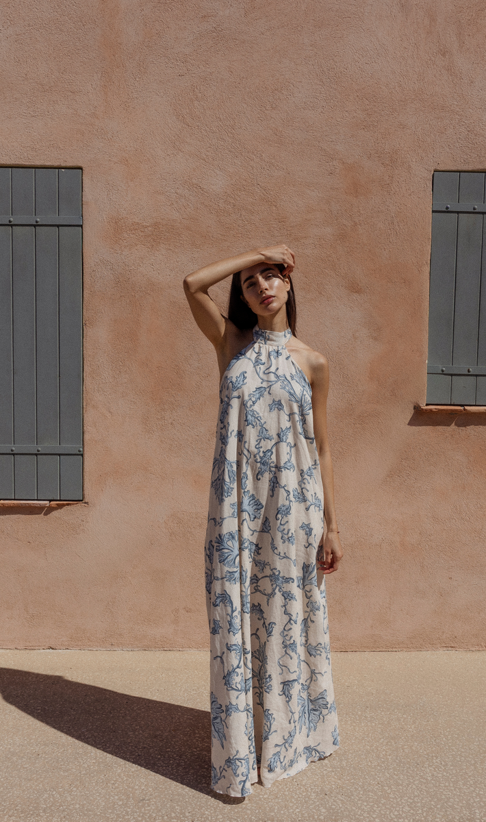 Delphine Maxi Dress in Blue