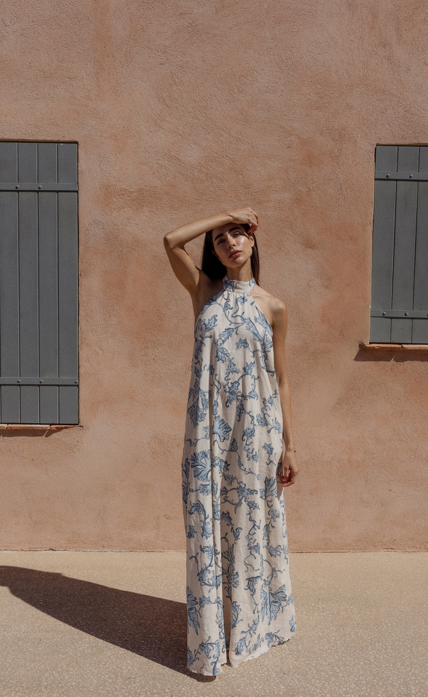 Delphine Maxi Dress in Blue