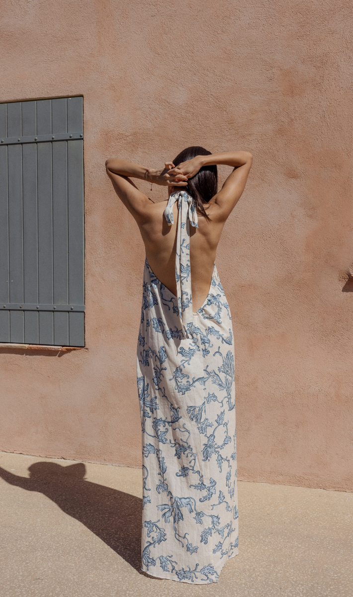 Delphine Maxi Dress in Blue