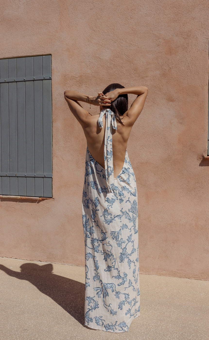 Delphine Maxi Dress in Blue