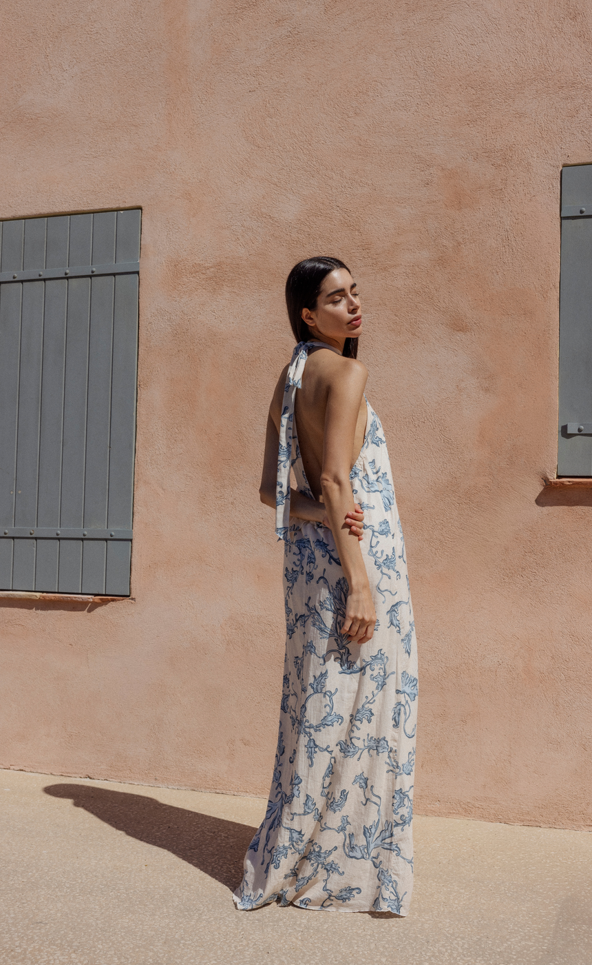 Delphine Maxi Dress in Blue