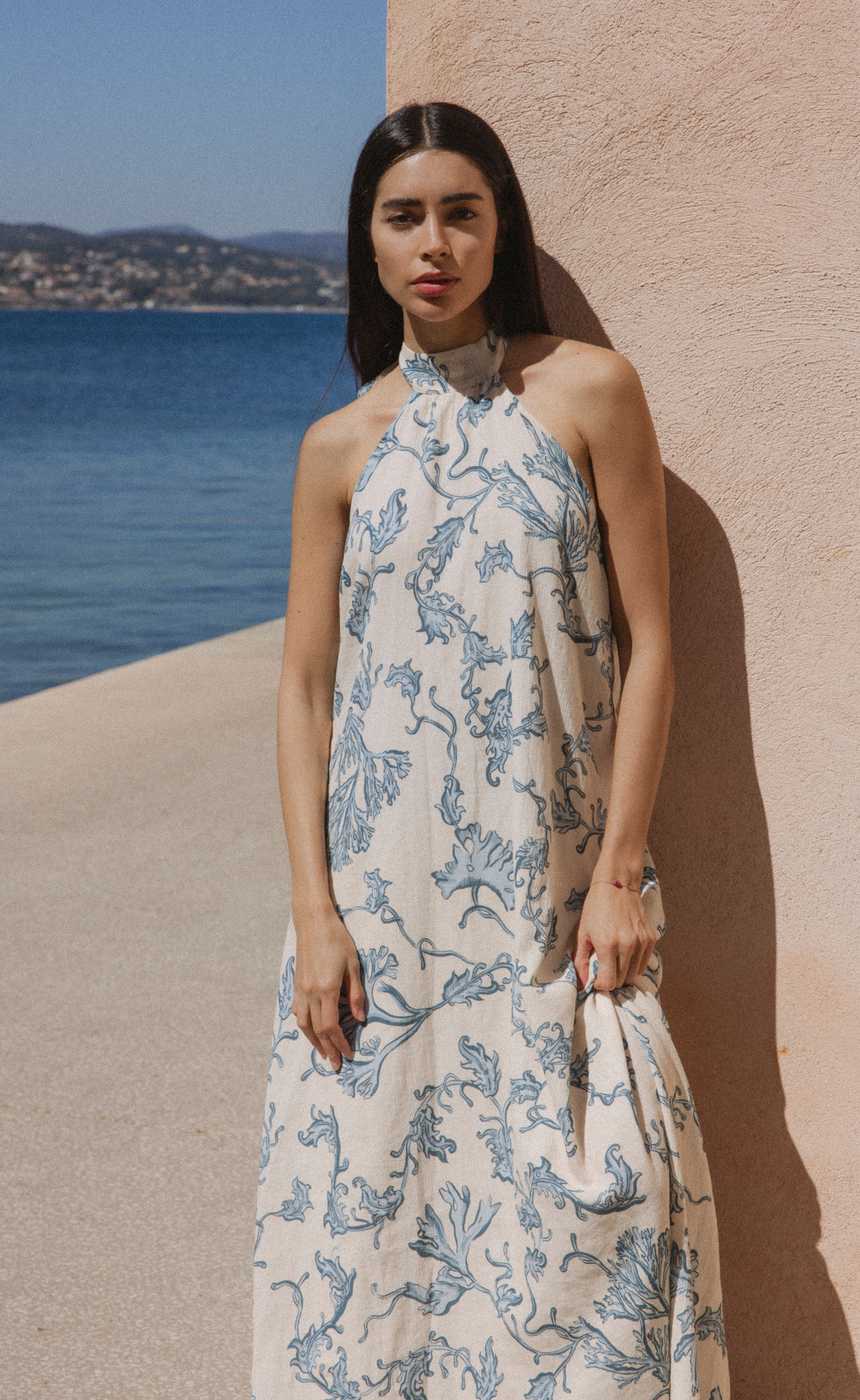 Delphine Maxi Dress in Blue